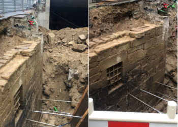 Los arqueólogos analizan la casa destapada en la Porta do Sol antes de tomar decisiones