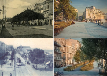 Así era el Paseo de Alfonso XII en Vigo y así lo imagina Alfonso Penela con la peatonalización