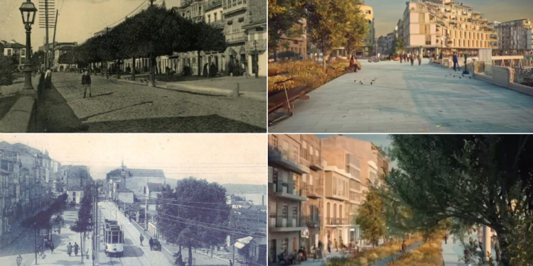 Así era el Paseo de Alfonso XII en Vigo y así lo imagina Alfonso Penela con la peatonalización