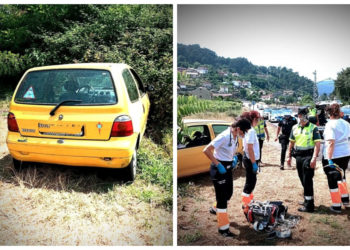 Herida una conductora tras sufrir una indisposición y salirse de la vía en Redondela