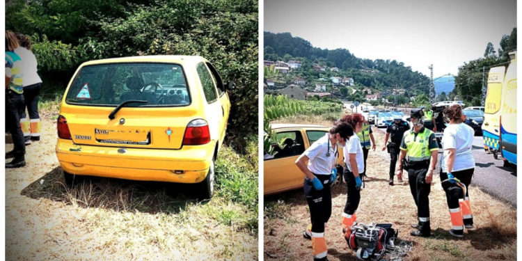 Herida una conductora tras sufrir una indisposición y salirse de la vía en Redondela