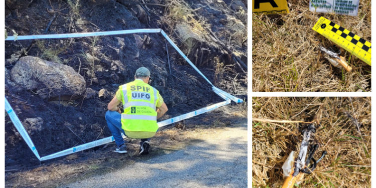 Localizado un artefacto en un conato de incendio ya extinguido: colilla con sistema de ignición
