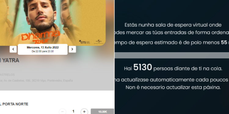 Sebastián Yatra emula a Serrat con otra enorme cola para comprar las entradas de Castrelos