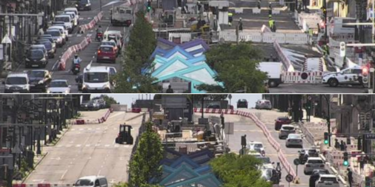 Cambio de tráfico en la Gran Vía: el bypass pasa al sentido ascendente