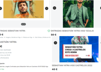 La reventa se desboca con Sebastián Yatra: hasta 75 euros por una entrada para Castrelos
