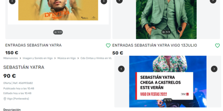La reventa se desboca con Sebastián Yatra: hasta 75 euros por una entrada para Castrelos