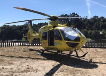 Evacuado en helicóptero un trabajador herido en Salvaterra de Miño