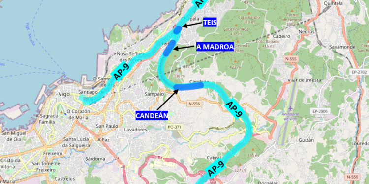 Transportes licita obras en los túneles de Teis, Candeán y A Madroa para mejorar su seguridad