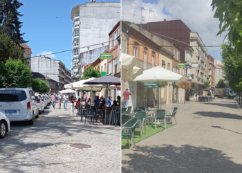 Ponteareas reubica dos paradas de taxi en el centro para mejorar la convivencia de coches y peatones