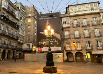 La reforma más esperada del Casco Vello de Vigo comienza oculta bajo una nueva ‘piel’ exclusiva