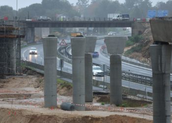 Cortes de tráfico en la A-55 por las obras de la vía de alta capacidad Tui-A Guarda