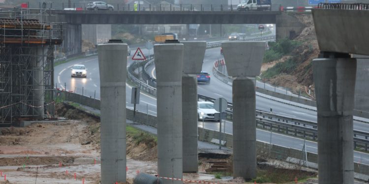 Cortes de tráfico en la A-55 por las obras de la vía de alta capacidad Tui-A Guarda