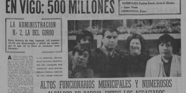 El Gordo de Navidad deja 450 millones y 30 kilos de centollas en Vigo