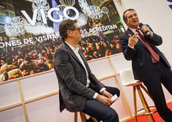 ‘Marca Vigo’ en Fitur: la performance, una actriz enamorada de la ciudad y a debate la actuación de Shakira