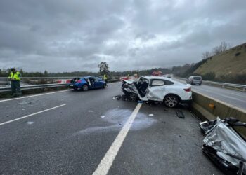 Las tres personas heridas en el accidente de la A-52 en Salvaterra continúan ingresadas en Vigo