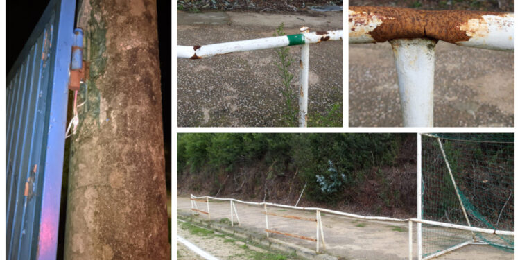 O BNG de Vigo alerta de graves deficiencias no campo de fútbol de Sampaio