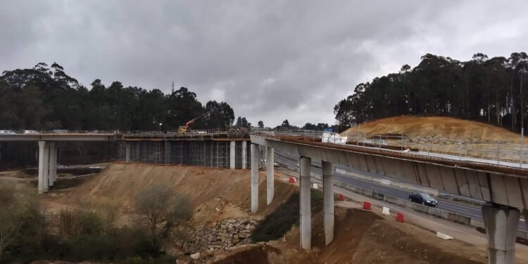 Los trabajos en la VAC Tui-A Guarda obligan a cortar el tráfico en un tramo de la A-55 la noche del jueves