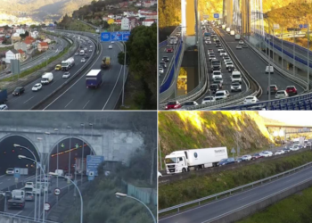 Un accidente múltiple en la AP-9 deja cuatro personas heridas y un enorme atasco en Vigo