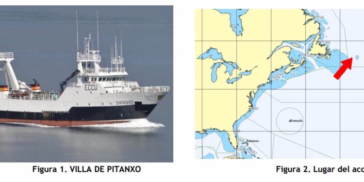 La última posición del ‘Pitanxo’ arroja que navegaba con olas de 10 metros cuando el aparejo ejerció “un fuerte tiro”