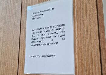 La huelga de letrados suspende el juicio en Vigo contra un acusado de imprimir y utilizar billetes falsos