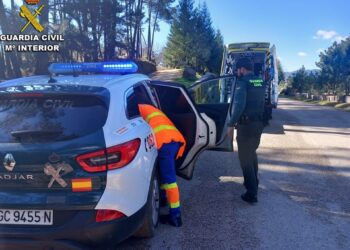 Rescatan a un ciclista herido tras sufrir una caída en el Monte Galleiro de Mos