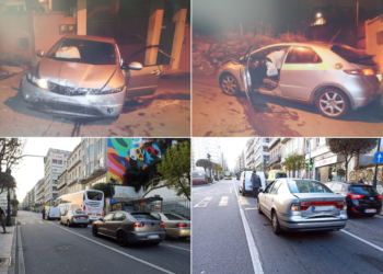 Dos conductores cuadruplican la tasa de alcoholemia tras sendos accidentes de tráfico en Vigo