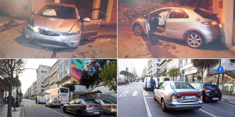 Dos conductores cuadruplican la tasa de alcoholemia tras sendos accidentes de tráfico en Vigo