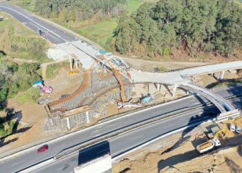 Corte de tráfico en la A-55 por las obras de la vía de alta capacidad entre Tui y A Guarda