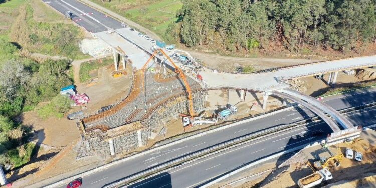 Corte de tráfico en la A-55 por las obras de la vía de alta capacidad entre Tui y A Guarda