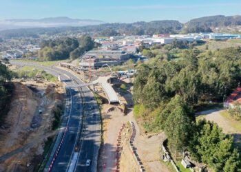 Corte de tráfico en la A-55 por las obras de la vía de alta capacidad entre Tui y A Guarda