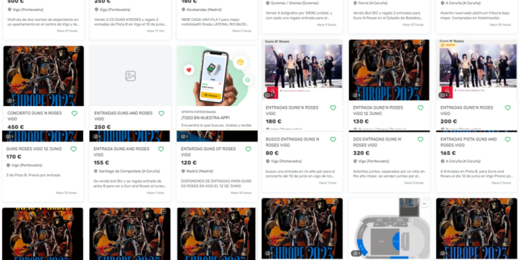 La reventa inunda internet de entradas para ver a Guns N’ Roses en Vigo, algunas con alojamiento incluido