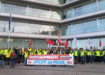 Trabajadores de Ganomagoga vuelven a concentrarse en Vigo al no ver "justificadas" las causas económicas para el ERE