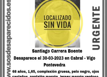 Hallan muerto a un hombre de 68 años desaparecido en Vigo