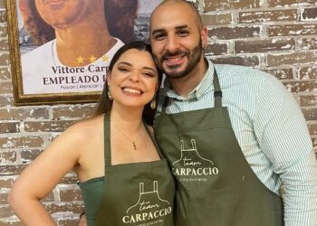 Jeraldine Silva y Francisco Atella, responsables de la carpacciería.