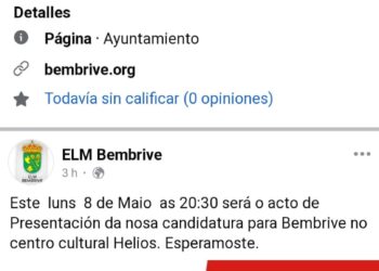 Denuncian ante a Xunta Electoral o «uso partidista» da Entidade Local de Bembrive polo PSOE