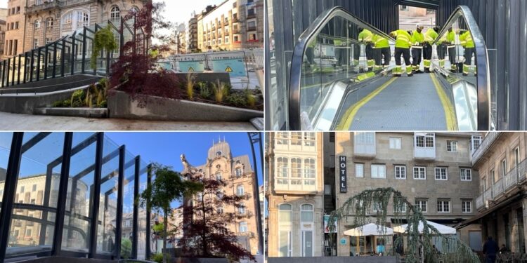 La rampa de Carral entra en funcionamiento y la nueva Porta do Sol recibe su primer árbol