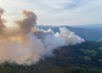 El incendio de Crecente, que sigue activo, se originó a partir de 3 focos y ha quemado 100 hectáreas