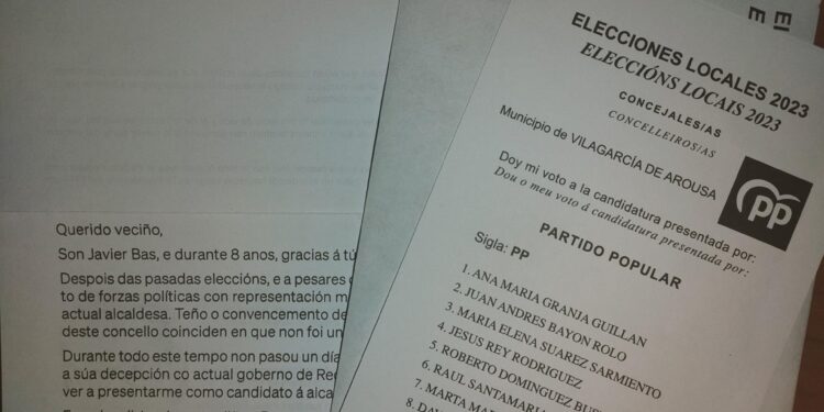 Chapela recibe papeletas para votar al PP de Vilagarcía de Arousa