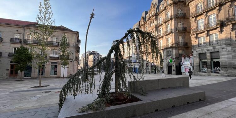 La rampa de Carral entra en funcionamiento y la nueva Porta do Sol recibe su primer árbol