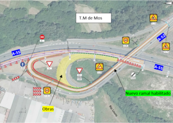 Los usuarios de la A-55 deberán tomar un desvío durante cuatro meses por obras a la altura de Mos