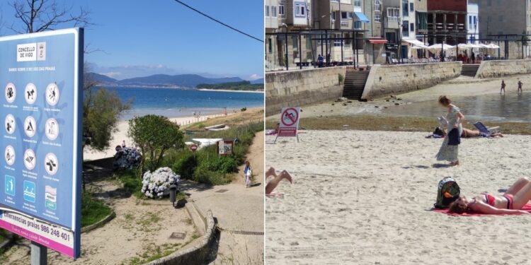 Vigo inicia la temporada de playas con un arenal cerrado al baño y otro recibiendo una bandera negra