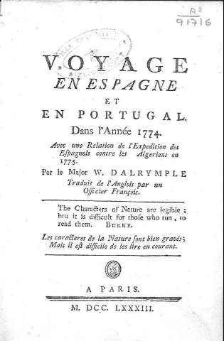 La escala en Vigo en 1774 del agente Dalrymple