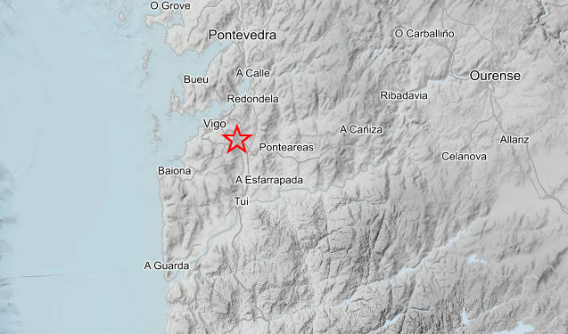 Un temblor de tierra de magnitud 2.2 con epicentro en Mos se deja sentir también en Vigo