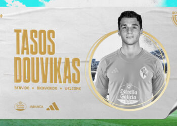 El Celta anuncia el fichaje del delantero griego Douvikas, que firma hasta 2028
