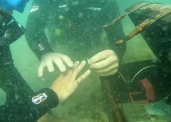 La original pedida de mano bajo las aguas de Aldán: pulpos, caballitos de mar y cofre con anillo