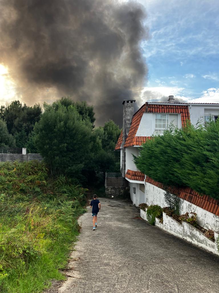 Declarado un virulento incendio en el vivero de Sabarís