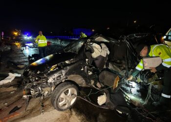 Un joven muere en la A-55 en Tui tras dar su coche varias vueltas de campana