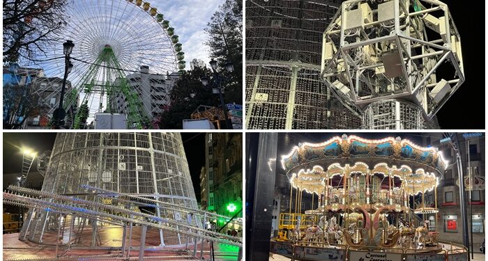 La Navidad de Vigo apura su montaje: así están la noria, el tiovivo y la estrella del árbol a 48 horas del encendido