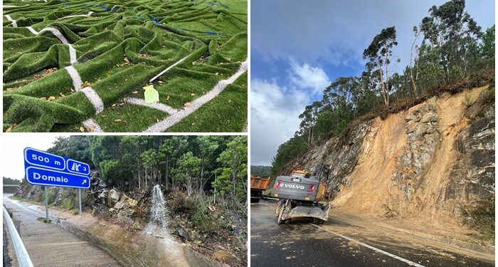 ‘Domingos’ azota Vigo: fachada de hospital desprendida, aeropuerto inoperativo y actividades canceladas