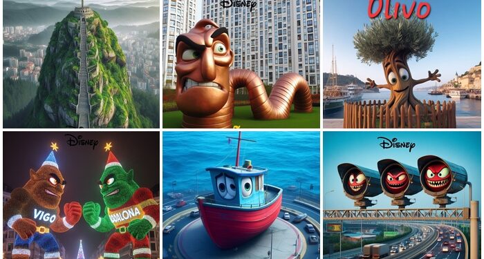 Vigo en carteles de Inteligencia Artificial: una aventura visual al estilo Disney